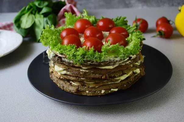 печеночный торт из говяжьей печени