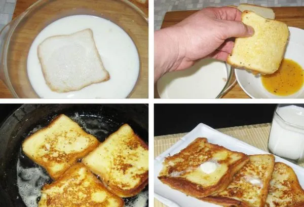 гренки с яйцом и молоком