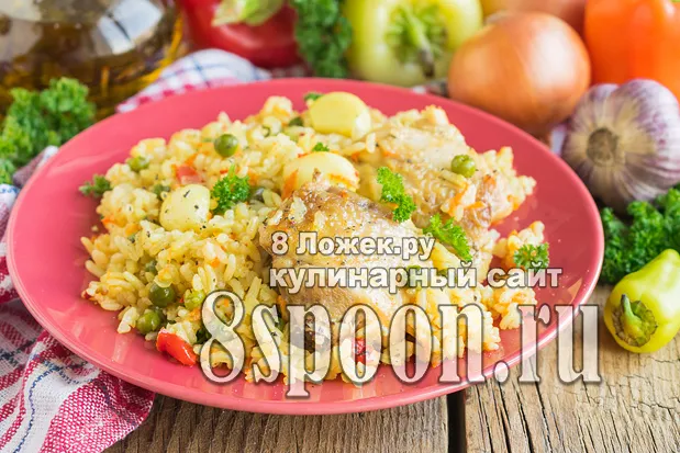 Рис с курицей на сковороде фото, фото рецепт курицы с рисом на сковороде