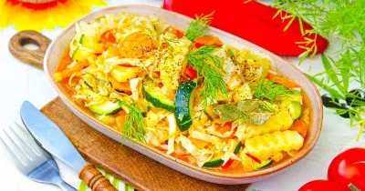 Рагу овощное с капустой и с картошкой