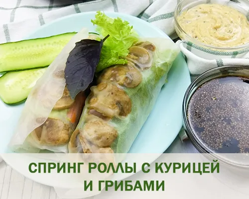 Рецепт 2. Спринг-роллы с курицей и грибами