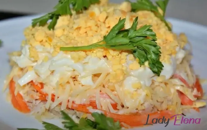 Салат с кукурузой и корейской морковью